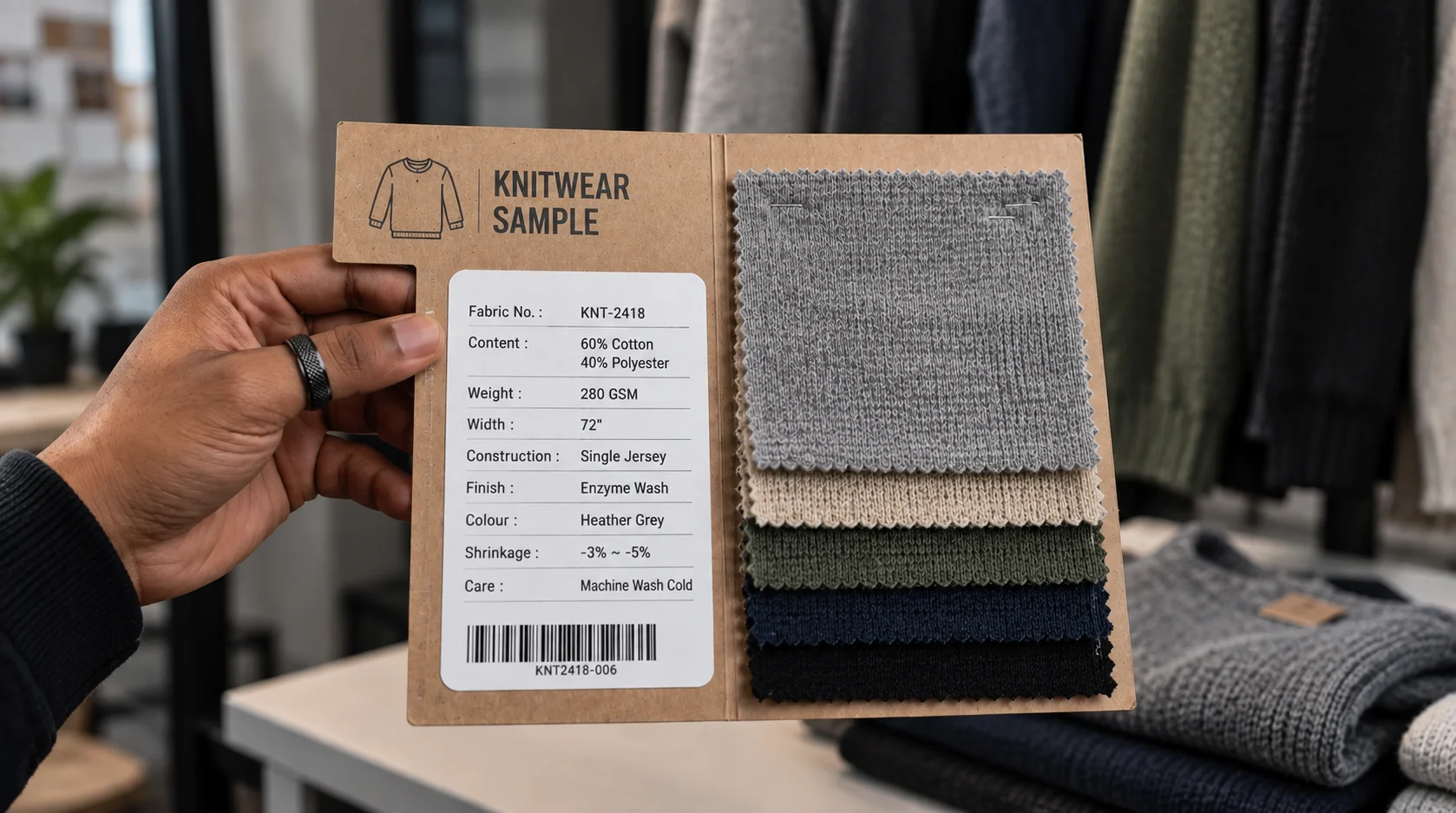 Approved knitwear sample card