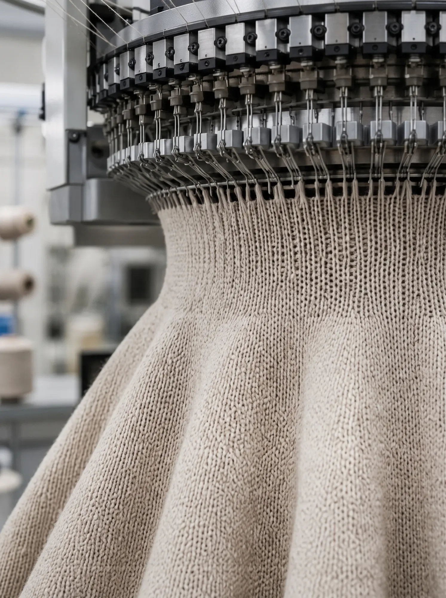 Circular knitting machine forming a body