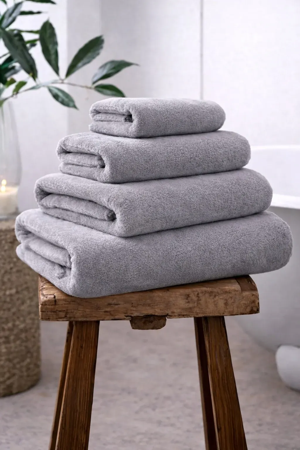 Stacked cotton towels