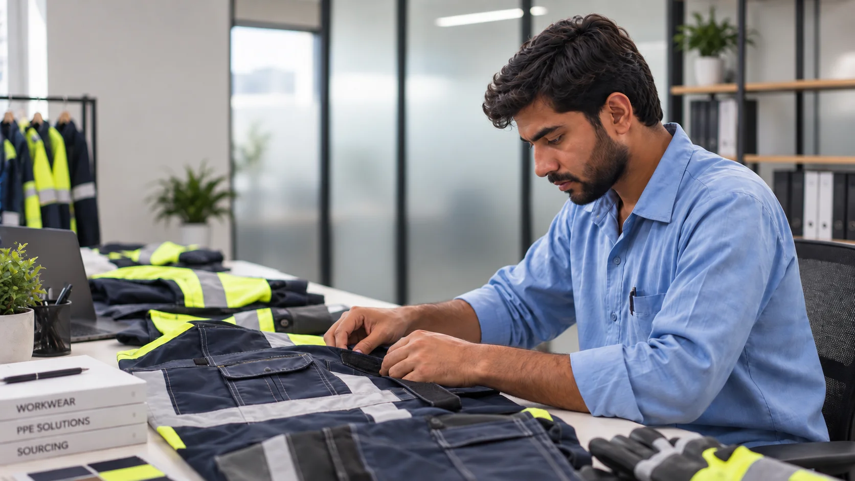 Inspecting workwear seams and reflective tape